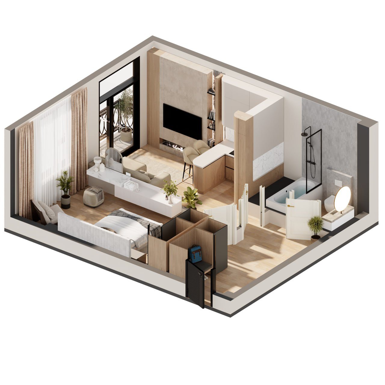 Studio Apartment Floor Plan